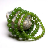 Green Canadian Nephrite Jades Stone Beads Bracelet for Men Women