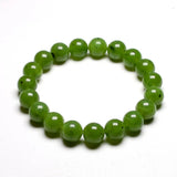 Green Canadian Nephrite Jades Stone Beads Bracelet for Men Women