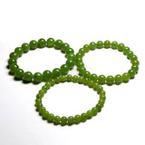 Green Canadian Nephrite Jades Stone Beads Bracelet for Men Women