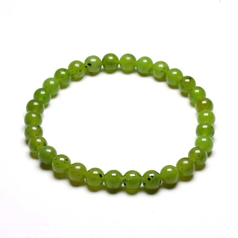 Green Canadian Nephrite Jades Stone Beads Bracelet for Men Women