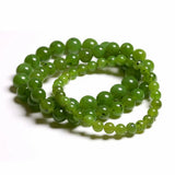 Green Canadian Nephrite Jades Stone Beads Bracelet for Men Women
