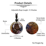 7 Chakra Crystal Reiki Ammonite Pendant Necklace
