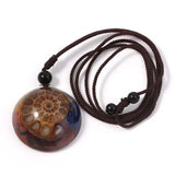 7 Chakra Crystal Reiki Ammonite Pendant Necklace