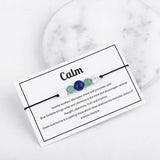 Healing Crystal Beads Bracelet with Card Men Women Anxiety Relief
