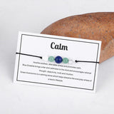 Healing Crystal Beads Bracelet with Card Men Women Anxiety Relief