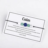 Healing Crystal Beads Bracelet with Card Men Women Anxiety Relief