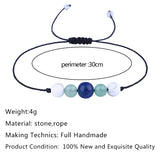 Healing Crystal Beads Bracelet with Card Men Women Anxiety Relief
