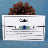 Healing Crystal Beads Bracelet with Card Men Women Anxiety Relief