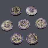 Crystal Quartz Rune Pendant Tree of Life Chakra Reiki Archangel Symbols Set