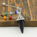Healing Gem Stone Jewelry Reiki 7 Chakra Pendulum Pendant