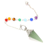 Healing Gem Stone Jewelry Reiki 7 Chakra Pendulum Pendant