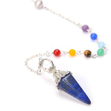 Healing Gem Stone Jewelry Reiki 7 Chakra Pendulum Pendant