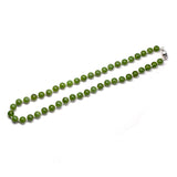 Green Canadian Nephrite Jades Stone Beads Necklace 925 Silver Choker