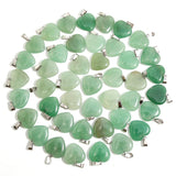 Green Aventurine Heart Stone Necklace Pendant 20mm Gemstone DIY Jewelry