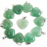 Green Aventurine Heart Stone Necklace Pendant 20mm Gemstone DIY Jewelry
