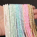 Natural Heishi Beads Shell Pearl Glitter Dyed Spacer Beads Necklace