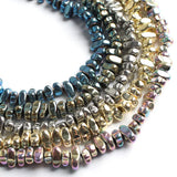 Hematite Beads 9K Plated Irregular Gravel Loose Spacer Beads 15''