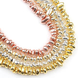 Hematite Beads 9K Plated Irregular Gravel Loose Spacer Beads 15''