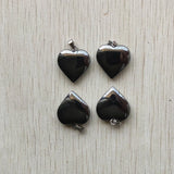 Natural Hematite Heart Pendants 20mm for Jewelry Making 24pcs 50pcs