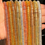 Natural Hematite Stone Beads 3 4 6 8mm Round Flat Loose Spacer Beads