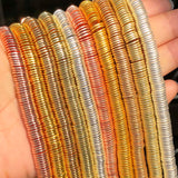 Natural Hematite Stone Beads 3 4 6 8mm Round Flat Loose Spacer Beads