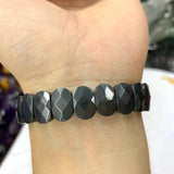 Natural Hematite Stone Beads Bracelet Gemstone Bangle