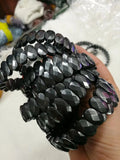 Natural Hematite Stone Beads Bracelet Gemstone Jewelry Bangle
