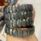 Natural Hematite Stone Beads Bracelet Gemstone Bangle