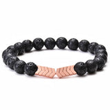 Hematite Stone Beads Elastic Bracelet for Men Women Hand Jewelry Gift