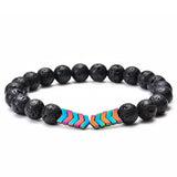 Hematite Stone Beads Elastic Bracelet for Men Women Hand Jewelry Gift