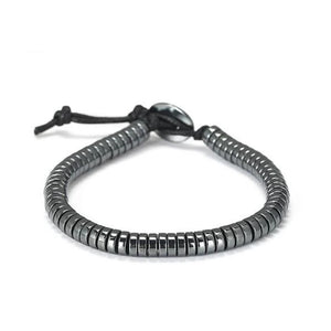 Natural Hematite Stone Beads Hand Weave Bracelet Jewelry