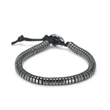 Natural Hematite Stone Beads Hand Weave Bracelet Jewelry