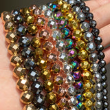 Natural Hematite Stone Beads Rose Silver Faceted Loose Spacer Beads 15''