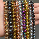 Natural Hematite Stone Beads Rose Silver Faceted Loose Spacer Beads 15''
