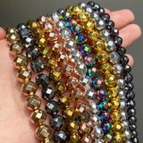 Natural Hematite Stone Beads Rose Silver Faceted Loose Spacer Beads 15''
