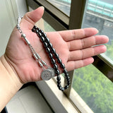 Natural Hematite Tasbih Bracelet 33 Prayer Beads Muslim Gift Rosary
