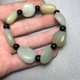 Natural Hetian Bead Jade Bracelet Men Women Amulet Jadeite Jewelry Lucky