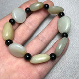 Natural Hetian Bead Jade Bracelet Men Women Amulet Jadeite Jewelry Lucky