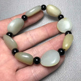 Natural Hetian Bead Jade Bracelet Men Women Amulet Jadeite Jewelry Lucky