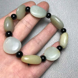 Natural Hetian Bead Jade Bracelet Men Women Amulet Jadeite Jewelry Lucky