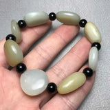 Natural Hetian Bead Jade Bracelet Men Women Amulet Jadeite Jewelry Lucky