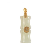Natural Hetian Chalcedony Bamboo Ladies Charm Necklace Pendant