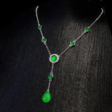 Chinese Style Hetian Chalcedony Necklace Charm Green Pendant Ladies Jewelry