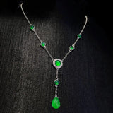 Chinese Style Hetian Chalcedony Necklace Charm Green Pendant Ladies Jewelry