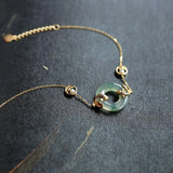 Vintage Natural Hetian Chalcedony Round Carp Pearl Bracelet