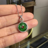 Vintage Hetian Chrysoprase Pendant Chinese Style Necklace