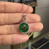 Vintage Hetian Chrysoprase Pendant Chinese Style Necklace