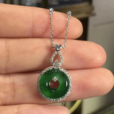 Hetian Chrysoprase Pendant Vintage Chinese Necklace
