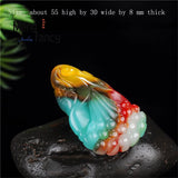Natural Hetian Jade Magnolia Pendant Amulet Women Men Couple Holiday Gift