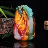 Hetian Jade Vase Ruyi Pendant Charms Sweater Chain Couple